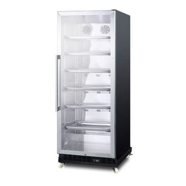 Summit Commercial SCR1156RI 23.63'' Silver 1 Section Swing Refrigerated Glass Door Merchandiser