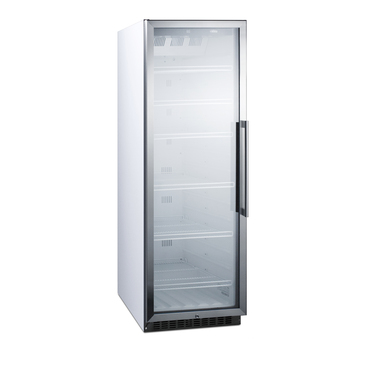 Summit Commercial SCR1400WLH 23.63'' White 1 Section Swing Refrigerated Glass Door Merchandiser
