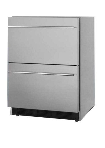 Summit Commercial SP6DBS2D7 23.75'' 1 Section Undercounter Refrigerator with 2 Drawers and Front Breathing Compressor