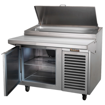 Traulsen TB060SL3S 60'' 2 Door Counter Height Refrigerated Pizza Prep Table