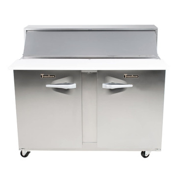 Traulsen UPT4808LL-0300 48'' 2 Door Counter Height Refrigerated Sandwich / Salad Prep Table with Standard Top