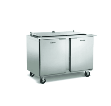 Traulsen UST7230-LL 72'' 2 Door Counter Height Refrigerated Sandwich / Salad Prep Table with Mega Top