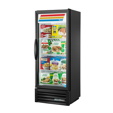 True Mfg. - General Foodservice GDM-12F-HC~TSL01 24.88'' 12.0 cu. ft. 1 Section Black Glass Door Merchandiser Freezer