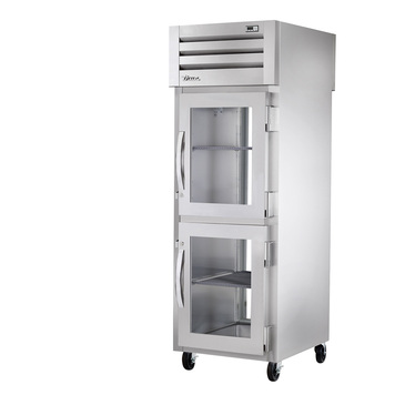 True Mfg. - General Foodservice STA1RPT-2HG-1G-HC 27.5'' 31.0 cu. ft. 1 Section Glass Half Door Pass-Thru Refrigerator