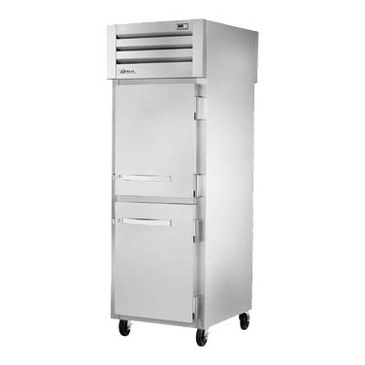True Mfg. - General Foodservice STA1RPT-2HS-1S-HC 27.5'' 31.0 cu. ft. 1 Section Solid Half Door Pass-Thru Refrigerator