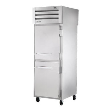 True Mfg. - General Foodservice STG1RPT-2HS-1S-HC 27.5'' 31.0 cu. ft. 1 Section Solid Half Door Pass-Thru Refrigerator
