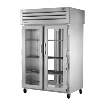 True Mfg. - General Foodservice STG2RPT-2G-2G-HC 52.63'' 56.0 cu. ft. 2 Section Glass Door Pass-Thru Refrigerator
