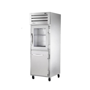 True Mfg. - General Foodservice STR1R-1HG/1HS-HC 27.5'' 31 cu. ft. Top Mounted 1 Section Glass Half Door Reach-In Refrigerator