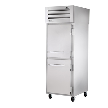 True Mfg. - General Foodservice STR1RPT-2HS-1S-HC 27.5'' 31.0 cu. ft. 1 Section Solid Half Door Pass-Thru Refrigerator