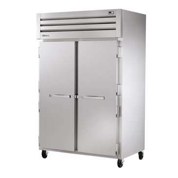 True Mfg. - General Foodservice STR2R-2S-HC 52.63'' 56 cu. ft. Top Mounted 2 Section Solid Door Reach-In Refrigerator