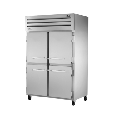 True Mfg. - General Foodservice STR2R-4HS-HC 52.63'' 56 cu. ft. Top Mounted 2 Section Solid Half Door Reach-In Refrigerator