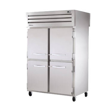True Mfg. - General Foodservice STR2RPT-4HS-4HS 52.63'' 56.0 cu. ft. 2 Section Solid Half Door Pass-Thru Refrigerator