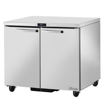 True Mfg. - General Foodservice TUC-36-HC~SPEC3 36.38'' 2 Section Undercounter Refrigerator with 2 Left/Right Hinged Solid Doors and Side / Rear Breathing Compressor
