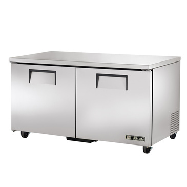 True Mfg. - General Foodservice TUC-60F-HC 60.38'' 2 Section Undercounter Freezer with 2 Left/Right Hinged Solid Doors and Front Breathing Compressor