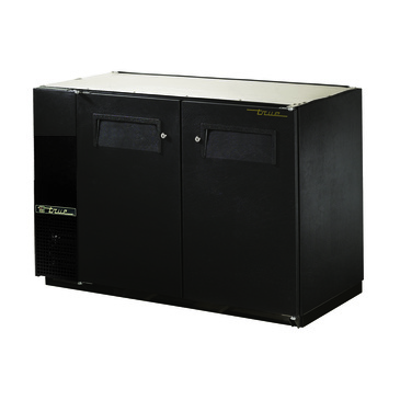 True Mfg. - General Foodservice True TBB-24GAL-48-HC Black 2 Solid Door Refrigerated Back Bar Storage Cabinet, 115 Volts