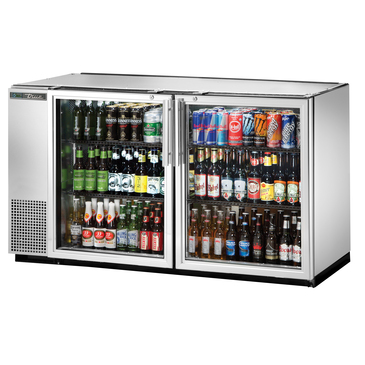 True Mfg. - General Foodservice True TBB-24GAL-60G-S-HC-LD Silver 2 Glass Door Refrigerated Back Bar Storage Cabinet, 115 Volts
