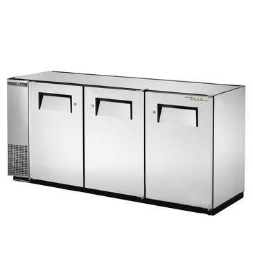 True Mfg. - General Foodservice True TBB-24GAL-72-S-HC Silver 3 Solid Door Refrigerated Back Bar Storage Cabinet, 115 Volts