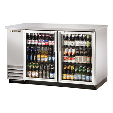 True Mfg. - General Foodservice True TBB-2G-S-HC-LD Silver 2 Glass Door Refrigerated Back Bar Storage Cabinet, 115 Volts