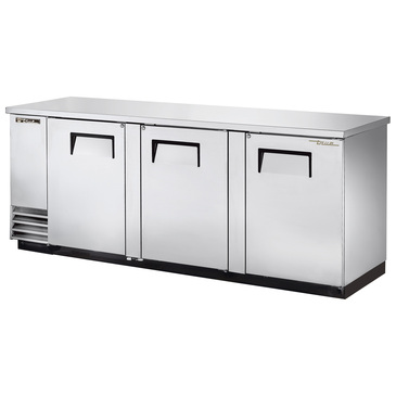 True Mfg. - General Foodservice True TBB-4-S-HC Silver 3 Solid Door Refrigerated Back Bar Storage Cabinet, 115 Volts