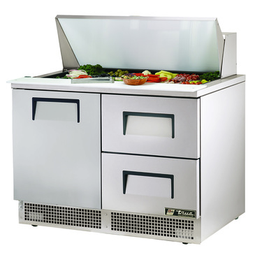 True Mfg. - General Foodservice True TFP-48-18M-D-2 48.13'' 1 Door 2 Drawer Counter Height Mega Top Refrigerated Sandwich / Salad Prep Table