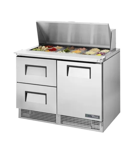 True Mfg. - General Foodservice True TFP-48-18M-D-2 48.13'' 1 Door 2 Drawer Counter Height Mega Top Refrigerated Sandwich / Salad Prep Table
