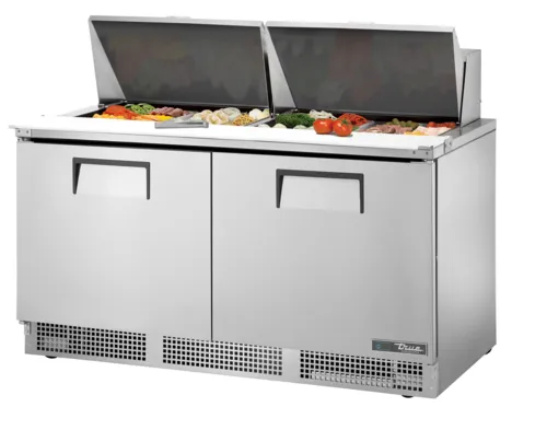 True Mfg. - General Foodservice True TFP-64-24M 64.13'' 2 Door Counter Height Mega Top Refrigerated Sandwich / Salad Prep Table