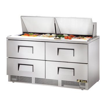 True Mfg. - General Foodservice True TFP-64-24M-D-4 64.13'' 4 Drawer Counter Height Mega Top Refrigerated Sandwich / Salad Prep Table