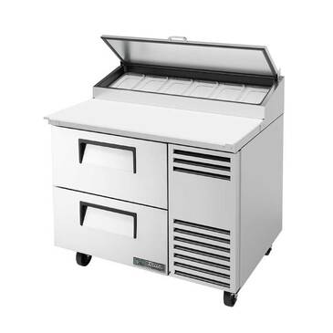 True Mfg. - General Foodservice True TPP-AT-44D-2-HC 44.75'' 2 Drawer Counter Height Refrigerated Pizza Prep Table