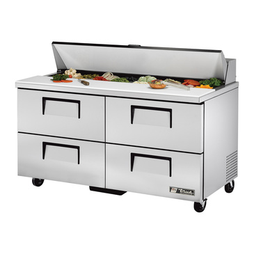 True Mfg. - General Foodservice True TSSU-60-16D-4-HC 60.38'' 4 Drawer Counter Height Refrigerated Sandwich / Salad Prep Table with Standard Top