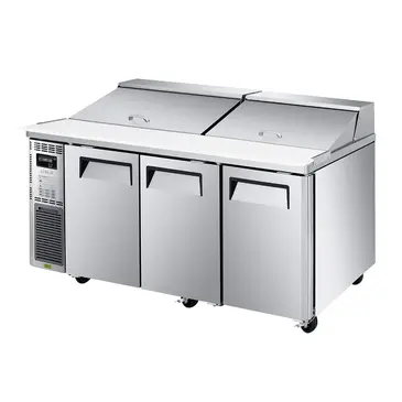 Turbo Air JST-72-N 70.88'' 3 Door Counter Height Refrigerated Sandwich / Salad Prep Table with Standard Top
