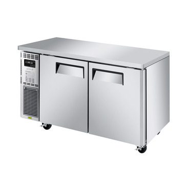 Turbo Air JUF-60S-N 59'' 2 Section Undercounter Freezer with 2 Left/Right Hinged Solid Doors and Front Breathing Compressor