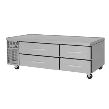 Turbo Air PRCBE-72F-N PRO Series 72" 4 Drawer Freezer Base, Stainless Steel with Marine Edge Top - 115 Volts