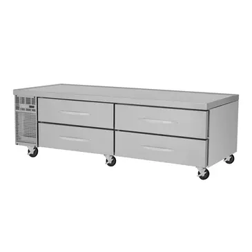 Turbo Air PRCBE-84F-N PRO Series 84" 4 Drawer Freezer Base, Stainless Steel with Marine Edge Top - 115 Volts