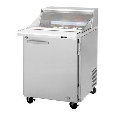 Turbo Air PST-28-12-N-CL 27.5'' 1 Door Counter Height Mega Top Refrigerated Sandwich / Salad Prep Table