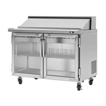 Turbo Air PST-48-G-N 48.25'' 2 Door Counter Height Refrigerated Sandwich / Salad Prep Table with Standard Top