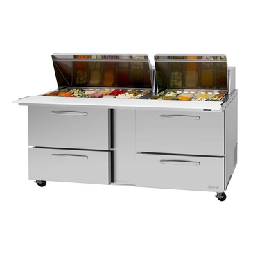 Turbo Air PST-72-30-D4-N-SL Refrigerated Counter, Mega Top Sandwich / Salad Unit