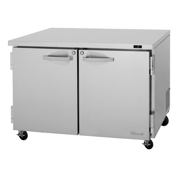 Turbo Air PUF-48-N 48.25'' 2 Section Undercounter Freezer with 2 Left/Right Hinged Solid Doors and Side / Rear Breathing Compressor