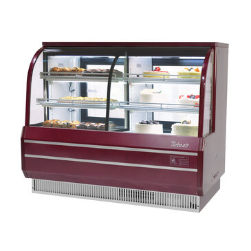 Turbo Air TCGB-60-CO-R 60.5'' 10.37 cu. ft. Curved Glass Wine Refrigerated Bakery Display Case with 4 Shelves
