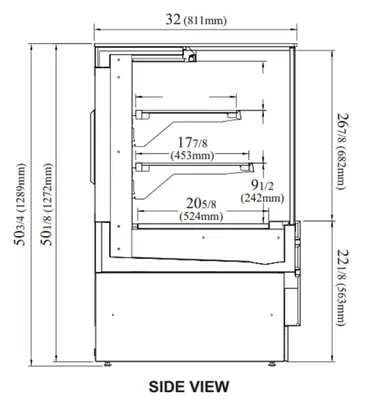 Turbo Air TCGB-60UF-CO-W(B)-N Display Case