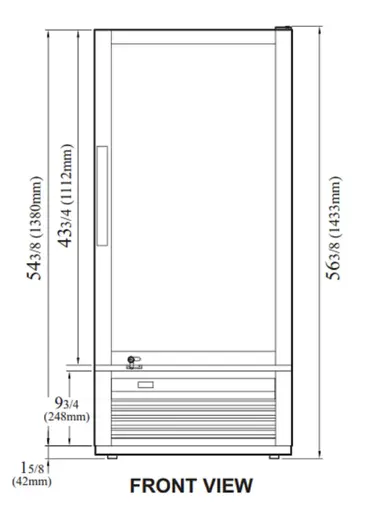 Turbo Air TGM-10SD-N6 25.75'' White 1 Section Swing Refrigerated Glass Door Merchandiser