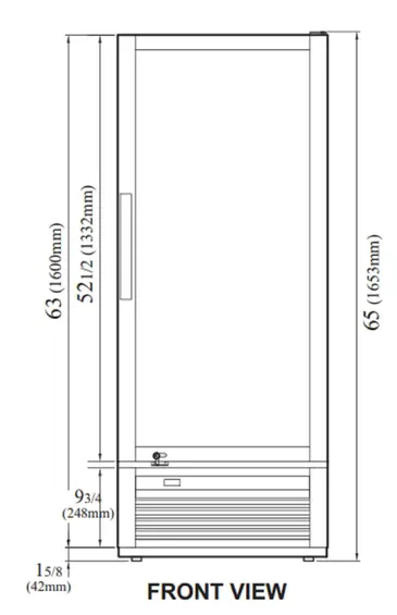 Turbo Air TGM-12SD-N6 25.75'' Black 1 Section Swing Refrigerated Glass Door Merchandiser