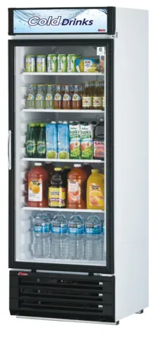 Turbo Air TGM-22RV(B)-N6 28.75'' Black 1 Section Swing Refrigerated Glass Door Merchandiser