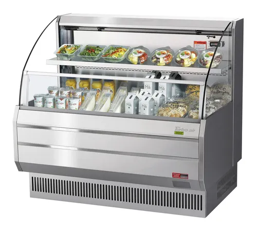 Turbo Air TOM-50LS-N 50.75'' Stainless Steel Horizontal Air Curtain Open Display Merchandiser with 3 Shelves