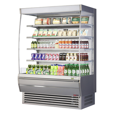 Turbo Air TOM-60DXS-N 60'' Stainless Steel Vertical Air Curtain Open Display Merchandiser with 4 Shelves