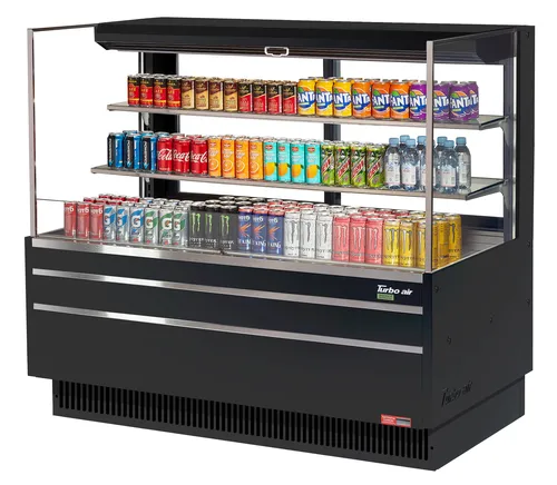 Turbo Air TOM-60L-UFD-W(B)-3S-N 58.75'' Air Curtain Open Display Merchandiser with