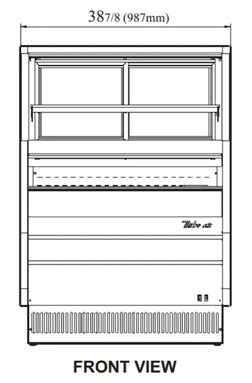Turbo Air TOM-W-40SB-N 38.88'' Black Vertical Air Curtain Open Display Merchandiser with 2 Shelves