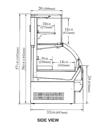 Turbo Air TOM-W-50SB-UF-N 50.88'' Black Vertical Air Curtain Open Display Merchandiser with 2 Shelves