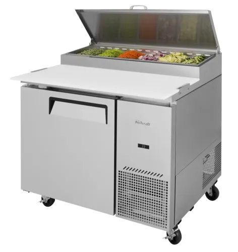 Turbo Air TPR-44SD-N 44'' 1 Door Counter Height Refrigerated Pizza Prep Table