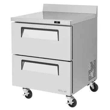 Turbo Air TWR-28SD-D2-N 27.5'' 2 Drawer ADA Height Worktop Refrigerator with Side / Rear Breathing Compressor - 7.0 cu. ft.