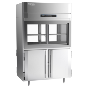 Victory Refrigeration DRSA-2D-S1-PT-HD-HC 52.13'' 46.5 cu. ft. 2 Section Glass/Solid Half Door Pass-Thru Refrigerator
